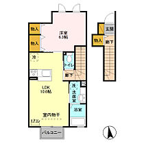 ル・シエル Ａ 202 ｜ 茨城県猿島郡境町大字長井戸（賃貸アパート1LDK・2階・45.50㎡） その2