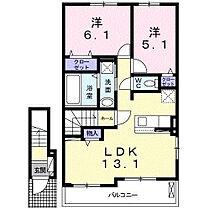 フェリチータ坂東B 204 ｜ 茨城県坂東市辺田693-1（賃貸アパート2LDK・2階・57.55㎡） その2