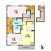 グランボヌール V 203 ｜ 千葉県野田市堤台（賃貸アパート2LDK・2階・60.73㎡） その2