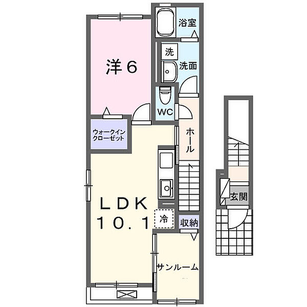 モデルノII 201｜茨城県取手市谷中(賃貸アパート1LDK・2階・48.92㎡)の写真 その2