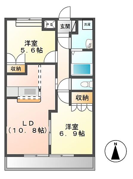 サンチェリーフィールド 202｜茨城県つくば市金田(賃貸アパート2LDK・2階・54.00㎡)の写真 その1