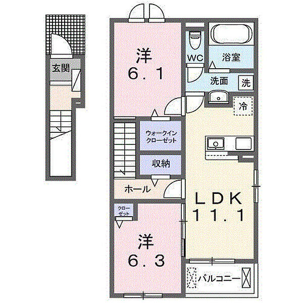 フラン　メゾン　ソレイユ 201｜茨城県龍ケ崎市若柴町(賃貸アパート2LDK・2階・58.57㎡)の写真 その2