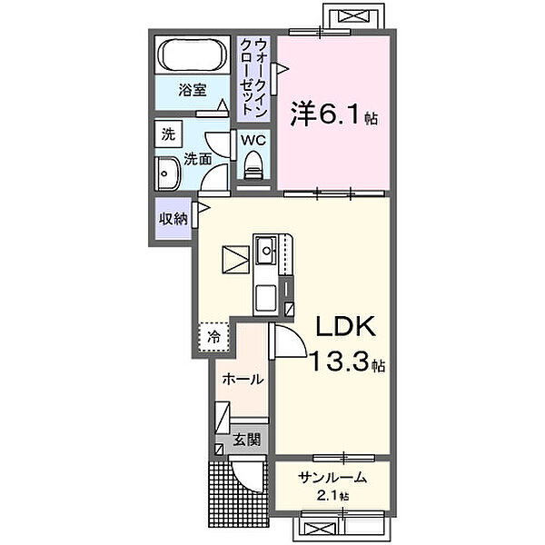 レジデンシアB 103｜茨城県稲敷郡阿見町よしわら5丁目(賃貸アパート1LDK・1階・50.05㎡)の写真 その2