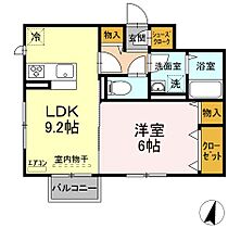 casa serena 203 ｜ 茨城県稲敷郡阿見町よしわら6丁目30-13（賃貸アパート1LDK・2階・37.72㎡） その2