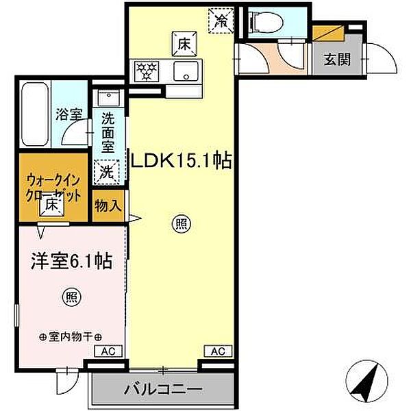 デュランタ 103｜千葉県柏市柏6丁目(賃貸アパート1LDK・1階・50.18㎡)の写真 その2