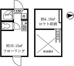 ティ・アーモマーメイド 2階ワンルームの間取り