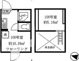 ティ・アーモルミナス ワンルームの間取図画像