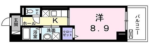 徳島県徳島市東大工町３丁目(賃貸マンション1K・5階・30.00㎡)の写真 その2