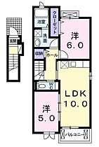 徳島県徳島市大原町余慶（賃貸アパート2LDK・2階・54.40㎡） その2