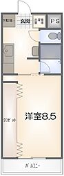 SARA林4 1Kの間取図画像