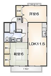 セジュール文化の森D 2LDKの間取図画像