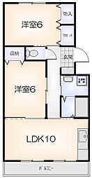 ガーデンヒルズ昭和町1 2LDKの間取図画像