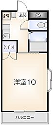 パールメゾン2 1Kの間取図画像