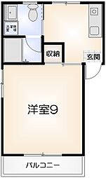 コーポ中山 1Kの間取図画像