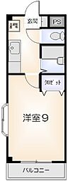 ラフィーネ・オキノハマ 1Kの間取図画像