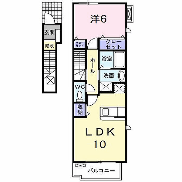 ヴェル　ドゥーラ　II 201｜徳島県名西郡石井町高川原字高川原(賃貸アパート1LDK・2階・42.80㎡)の写真 その2