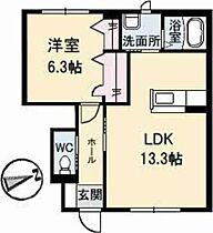 シャーメゾンプランドール　Ｆ棟 102 ｜ 徳島県徳島市春日2丁目11-6（賃貸アパート1LDK・1階・47.38㎡） その2