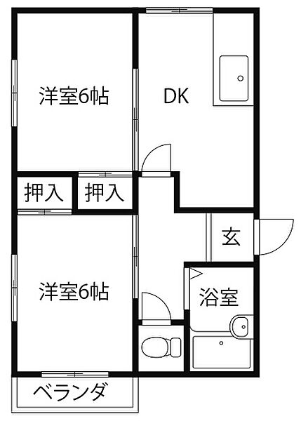 原コーポ 102｜徳島県鳴門市撫養町南浜字東浜(賃貸アパート2DK・1階・40.00㎡)の写真 その3