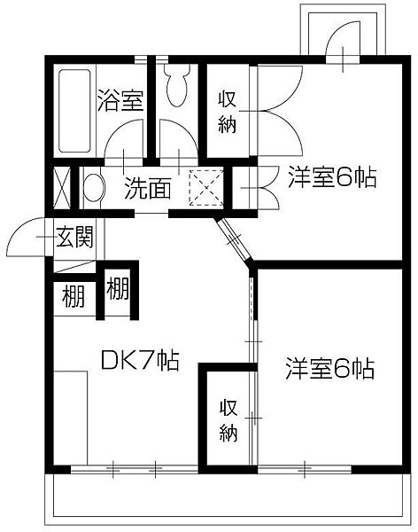 ピース・シーサイド黒崎 203｜徳島県鳴門市撫養町黒崎字松島(賃貸マンション2DK・3階・49.02㎡)の写真 その2