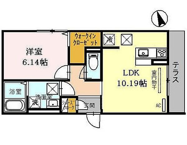 兵庫県姫路市北条1丁目(賃貸アパート1LDK・1階・42.12㎡)の写真 その2