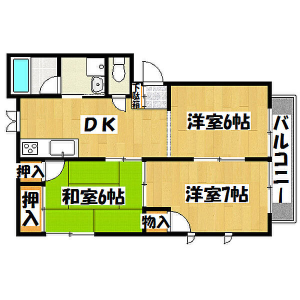 兵庫県神戸市垂水区青山台3丁目(賃貸アパート3DK・1階・52.28㎡)の写真 その2