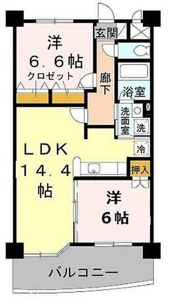 兵庫県神戸市垂水区下畑町(賃貸マンション2LDK・2階・60.39㎡)の写真 その2