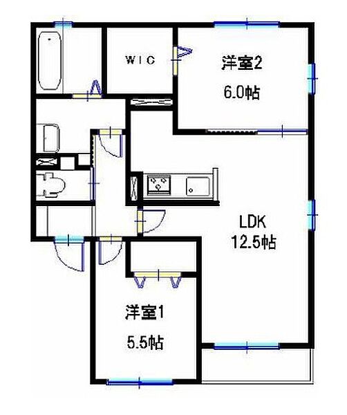 兵庫県姫路市香寺町犬飼(賃貸アパート2LDK・1階・57.37㎡)の写真 その2