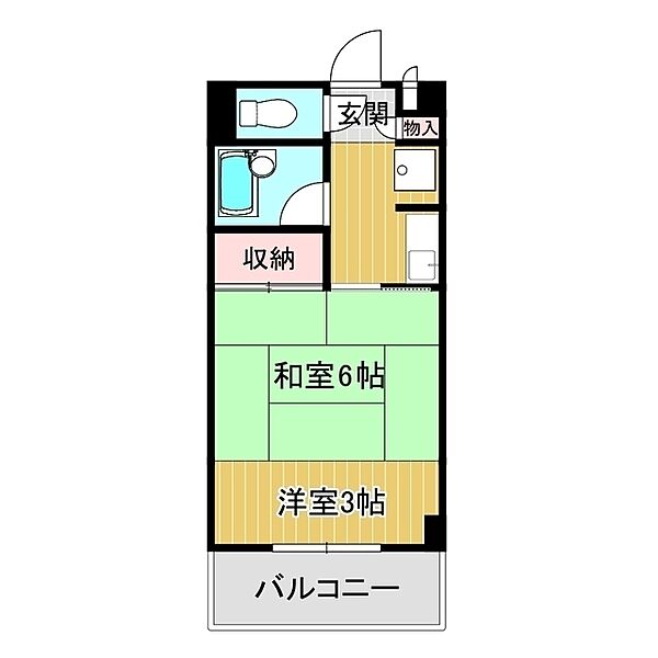 サンシャイン松代 208｜茨城県つくば市松代3丁目(賃貸マンション1K・2階・27.54㎡)の写真 その2