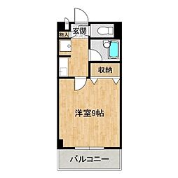 サンシャイン松代 4階1Kの間取り