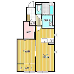 サンハウス 1階1LDKの間取り