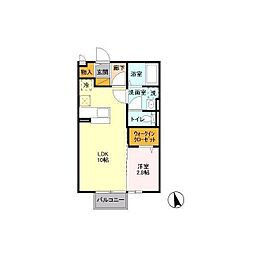 サニープレイスC 1LDKの間取図画像