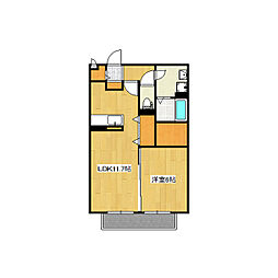 NB 1LDKの間取図画像