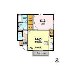 エスペランサ・カーサ 1LDKの間取図画像