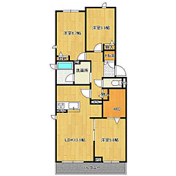 フェリオコート 3LDKの間取図画像