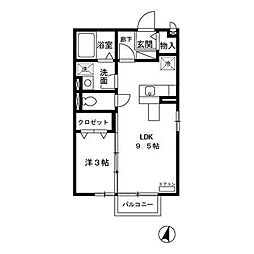 メゾン・エスポワールA 1LDKの間取図画像