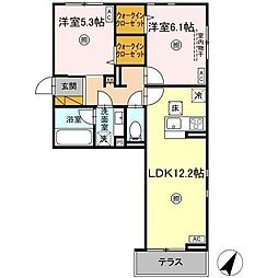 Serenvita Matsushiro(セレウィータ マツシロ) 2LDKの間取図画像