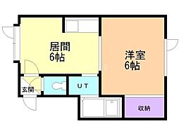 ベルハイム3 1DKの間取図画像