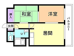 シャトル北郷 2LDKの間取図画像
