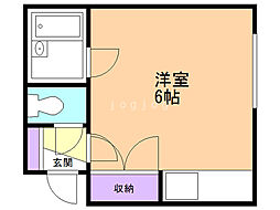 シャトレ大洋 ワンルームの間取図画像