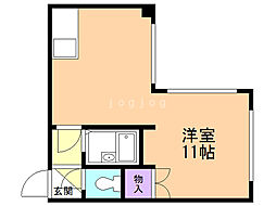 メリディアンシティ 1DKの間取図画像