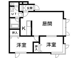 高清館 2LDKの間取図画像