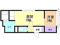セイリングハウス本郷 1DKの間取図画像