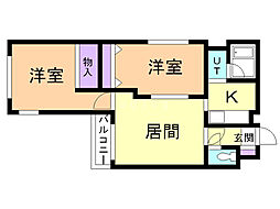 マイクレスト栄通 1LDKの間取図画像