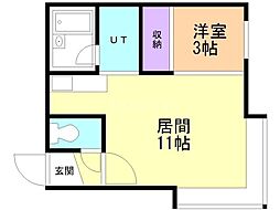 スクエアー・コテージ 1LDKの間取図画像