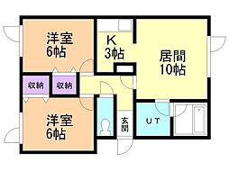 ファミィーユ4・3 2LDKの間取図画像