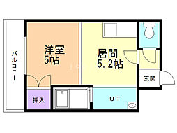 アローム南郷 1DKの間取図画像