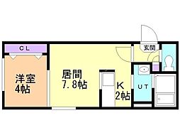 エクセル本通 1LDKの間取図画像