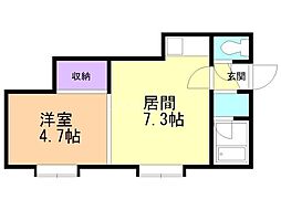 メゾン菊水元町 1DKの間取図画像