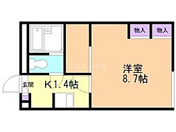 レオパレスLunetta 1Kの間取図画像