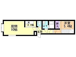 ベルフロント南郷 1LDKの間取図画像